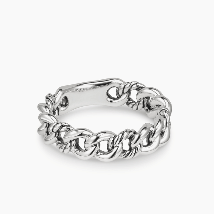 David Yurman Belmont Curb Link Band Ring Sterling Silver, 5mm