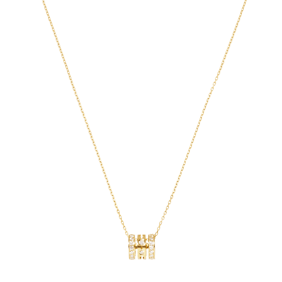 Dinh Van 18k Pulse Pave Diamond .62 Total Weight 3 Row Pendant