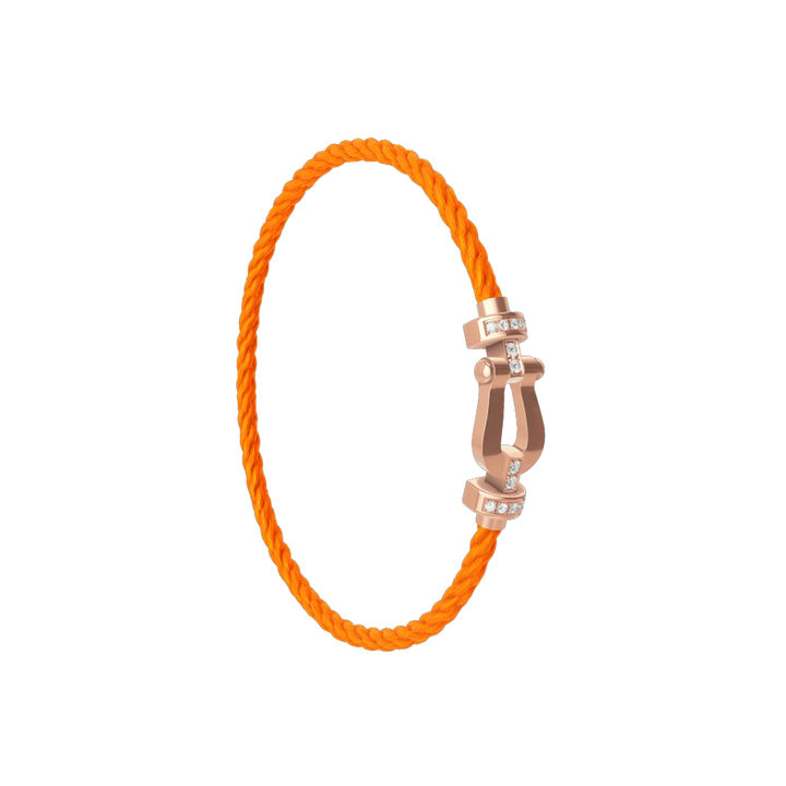 FRED Neon Orange Cord Bracelet with 18k Half Diamond MD Buckle, Exclusively at Hamilton Jewelers