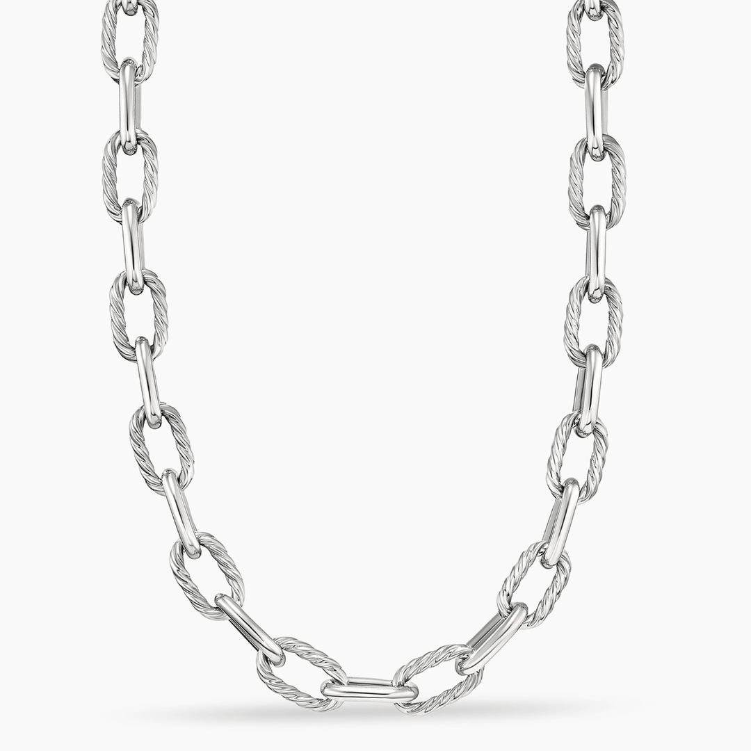 David Yurman DY Madison® Chain Necklace Sterling Silver with 18K Yellow Gold, 6mm 22 Inch