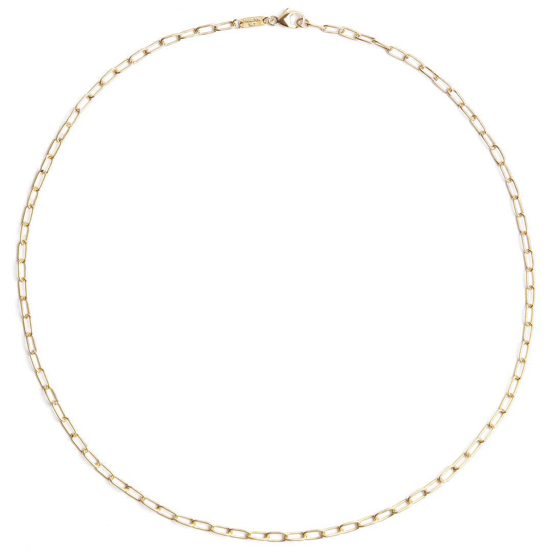 Hamilton Collection 14k Yellow Recycled Gold Small 2.6mm Long Link Chain 16" Necklace