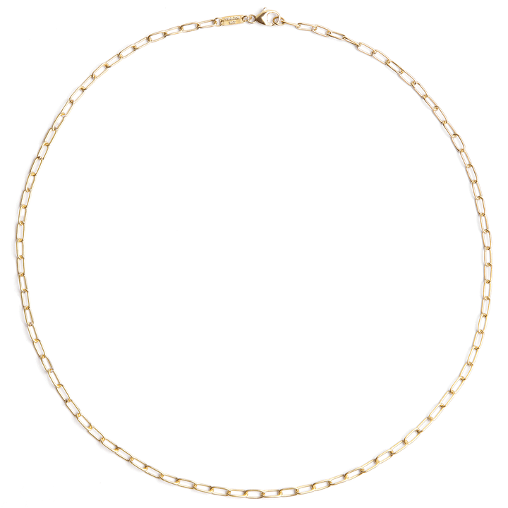 Hamilton Collection 14k Yellow Recycled Gold Small 2.6mm Long Link Chain 16" Necklace