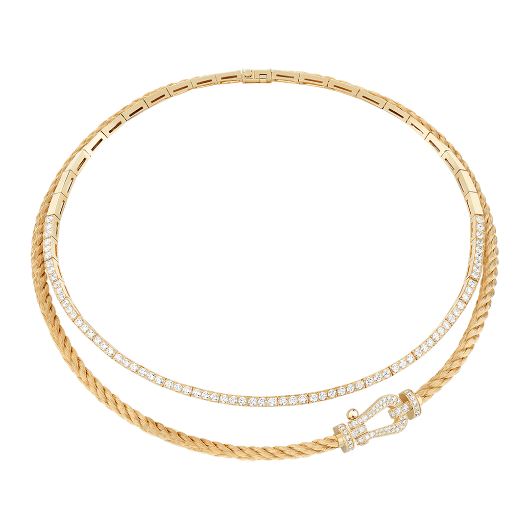 FRED Force 10 Rise 18k Yellow Gold and Diamond Collar Necklace