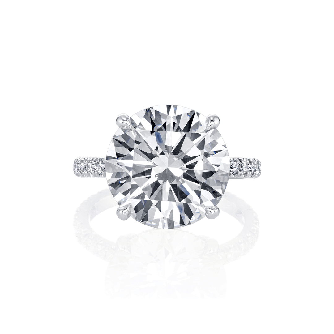 Hamilton Private Reserve Collection Platinum and Round Diamond 7.85 Total Weight Engagement Ring