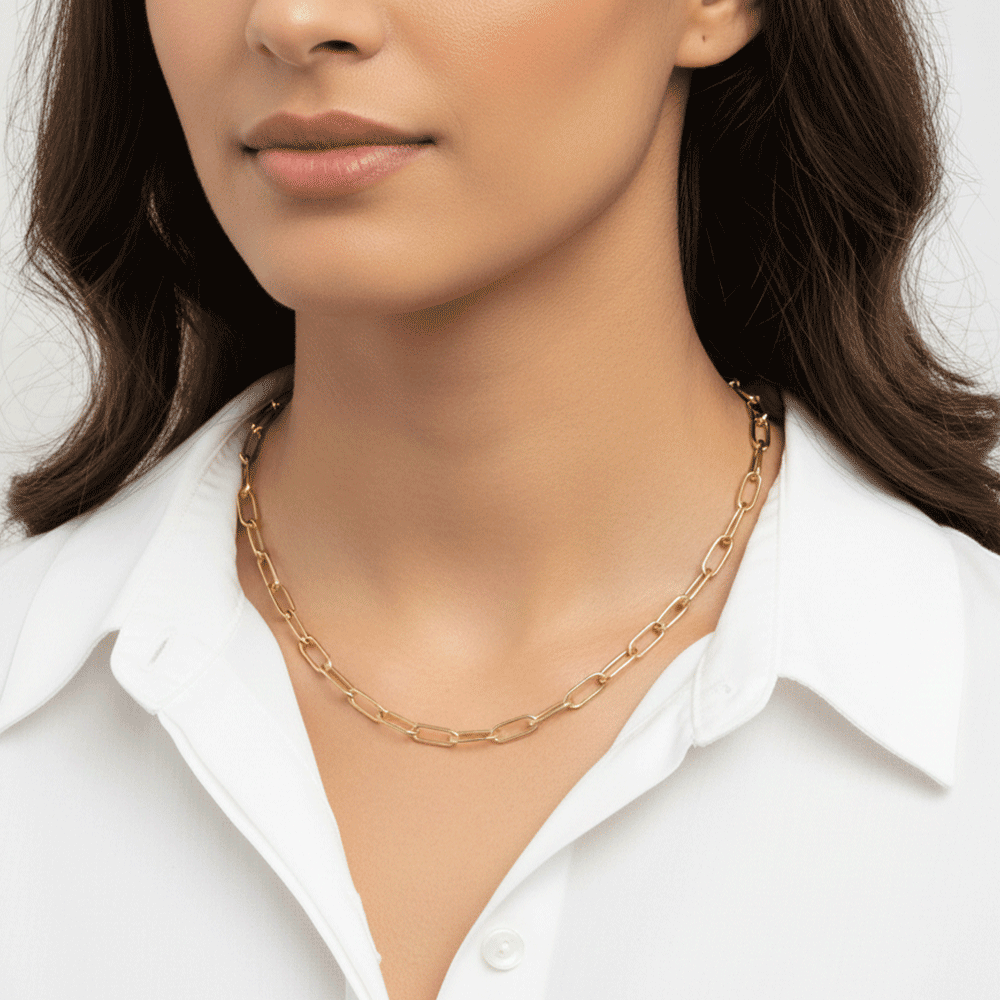 Hamilton Collections 14k Yellow Recycled Gold Large 5.9mm Long Link Chain 16" Necklace