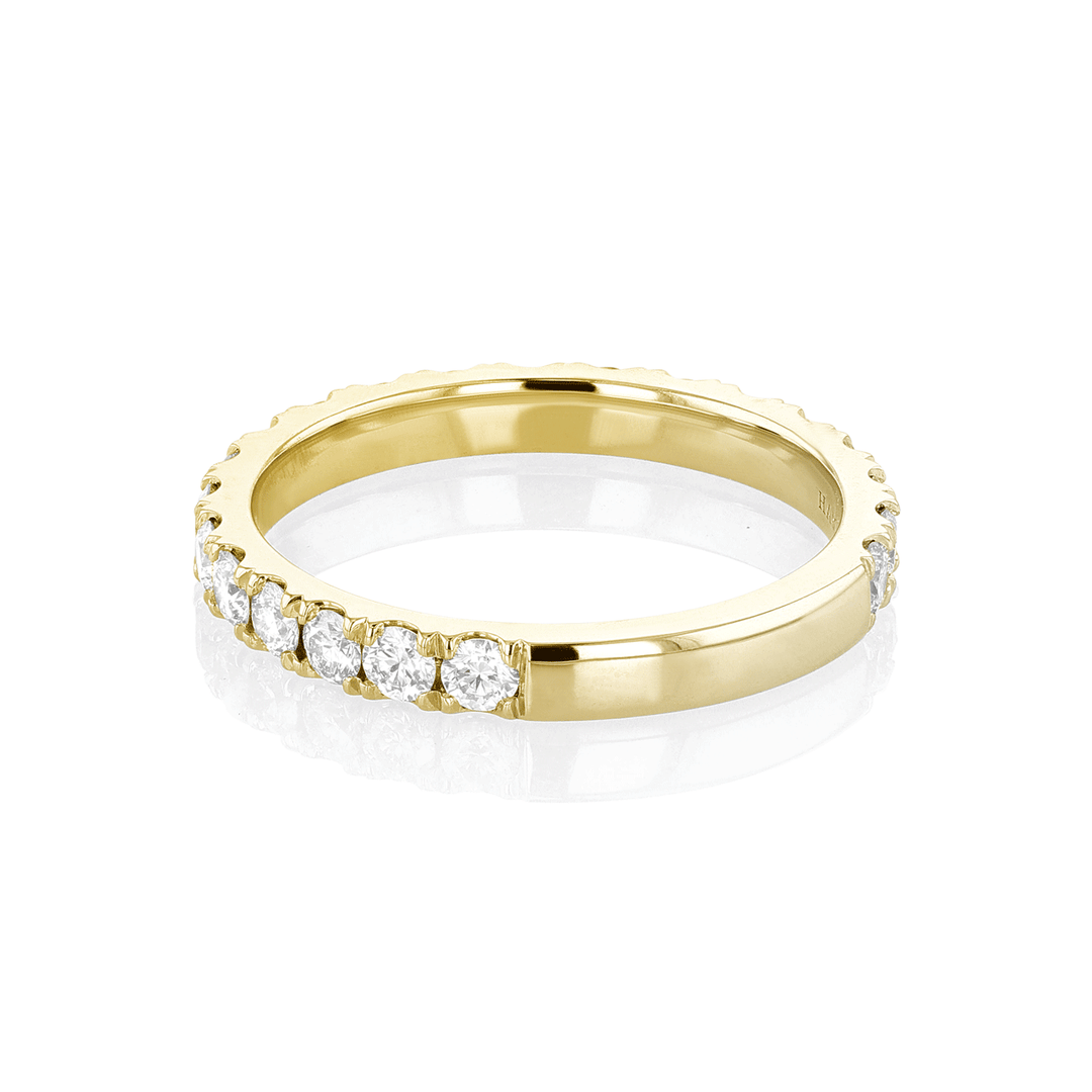 Hamilton Lisette Collection 18k Yellow Gold and 1.41 Total Weight Diamond 3/4 Way Around Band