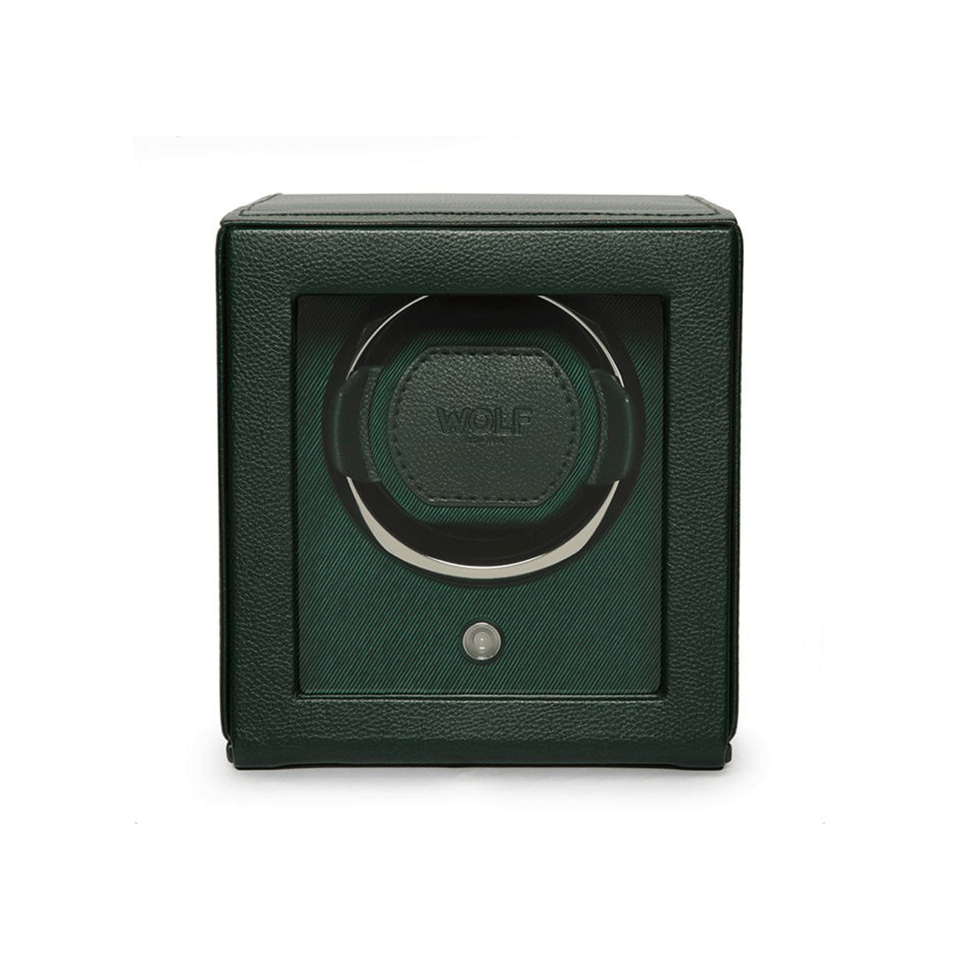 Wolf Designs Cub Single Watch Winder with Cover Green