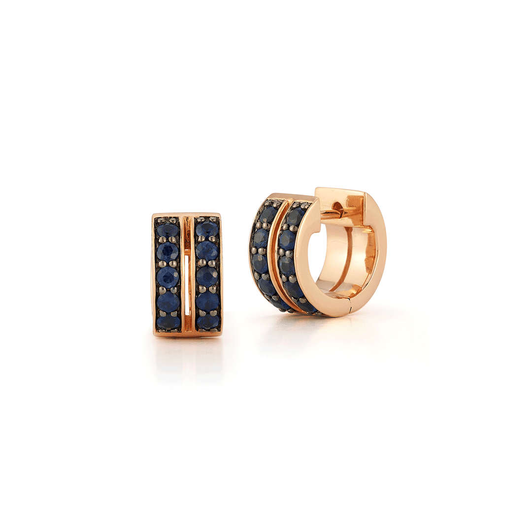 Walters Faith WF Classic 18k Rose Gold and Sapphire Huggies