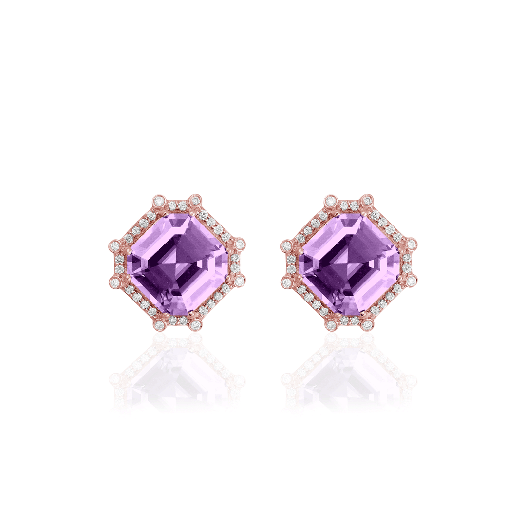 Goshwara Gossip 18k Rose Gold and Amethyst Earrings