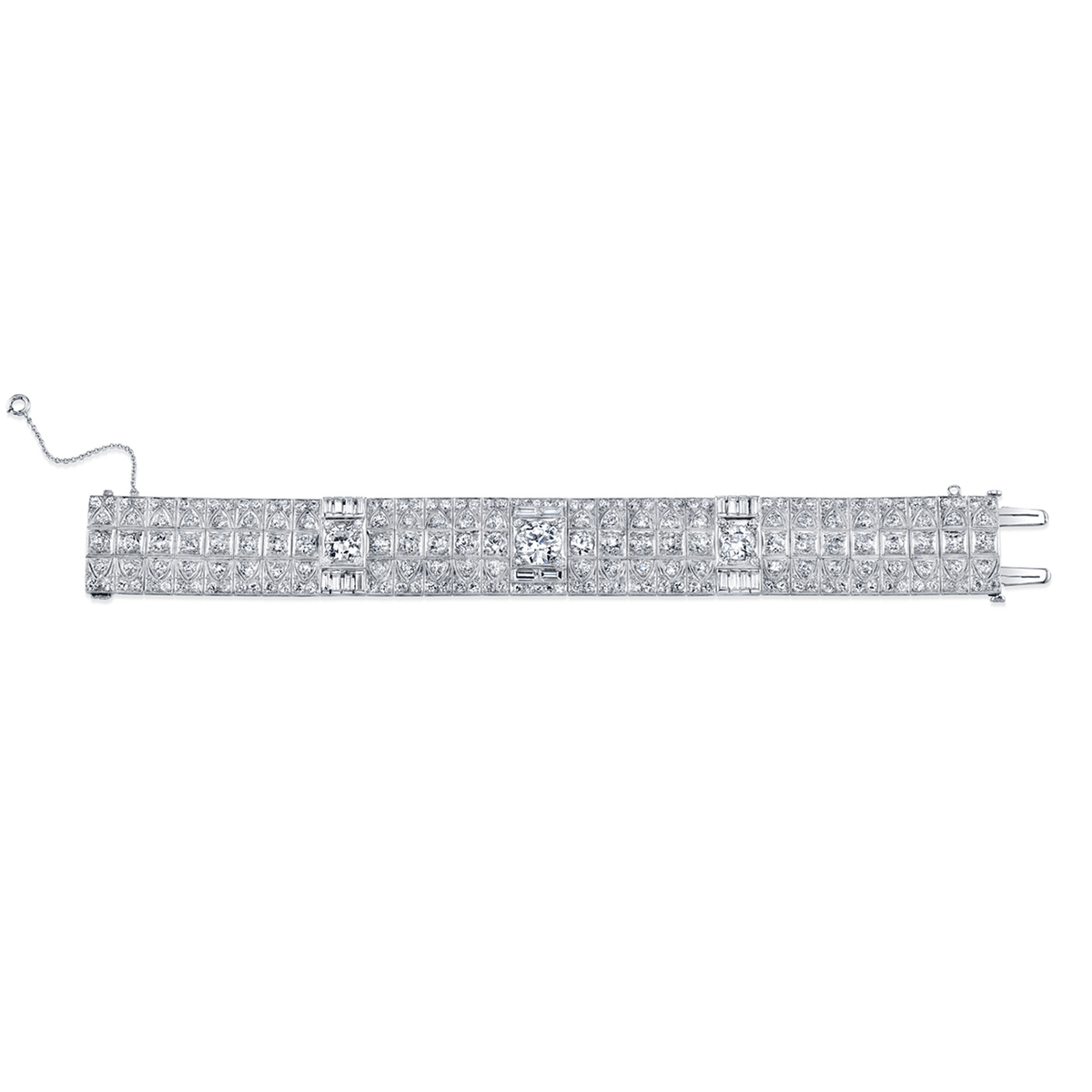 Platinum and 18.70 Total Weight Diamond Art Deco Bracelet