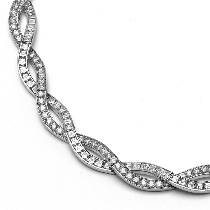 Hamilton Private Reserve Collection Platinum and Diamond 37.26 Total Weight Twist Necklace