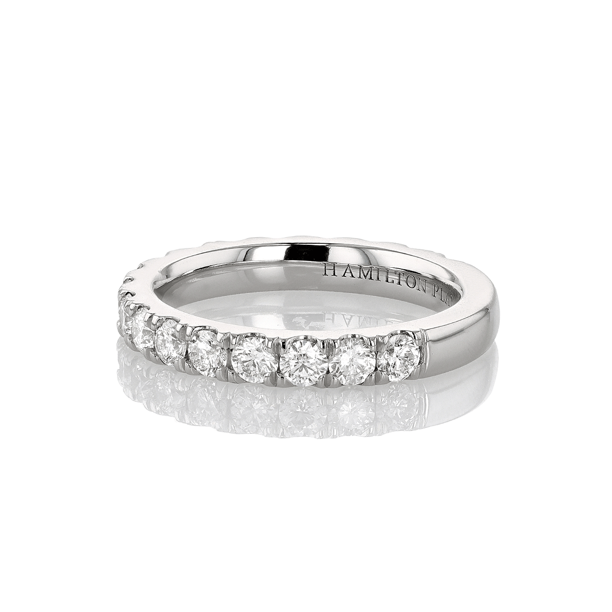 Hamilton Lisette Collection Platinum and 1.25 Total Weight Diamond Half Way Band