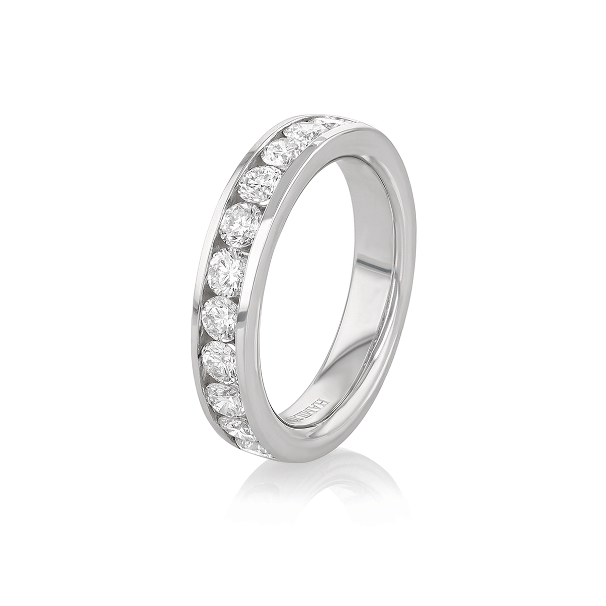 Hamilton Duet Collection 18k White Gold and 1.00 Total Weight Diamond Wedding Band