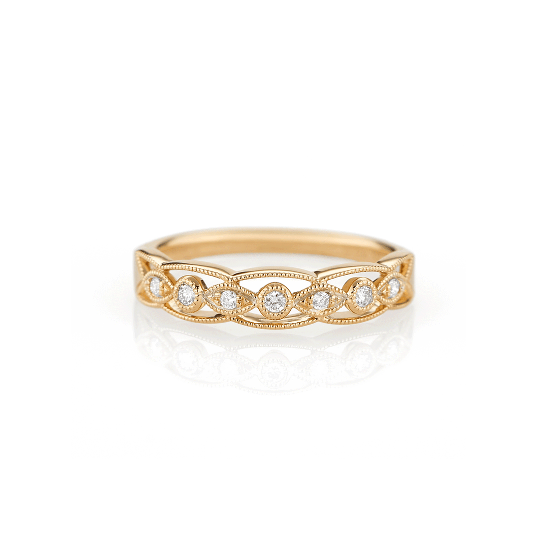 Heritage 18k Gold and .08 Total Weight Diamond Band
