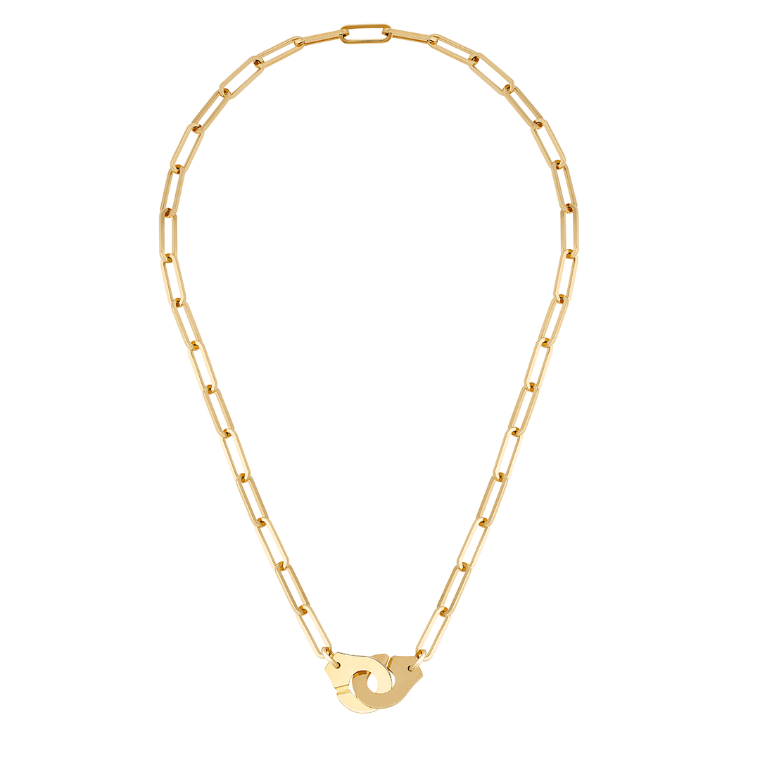 Dinh Van Menottes 18k Yellow Gold R13.5 Mix Link Necklace