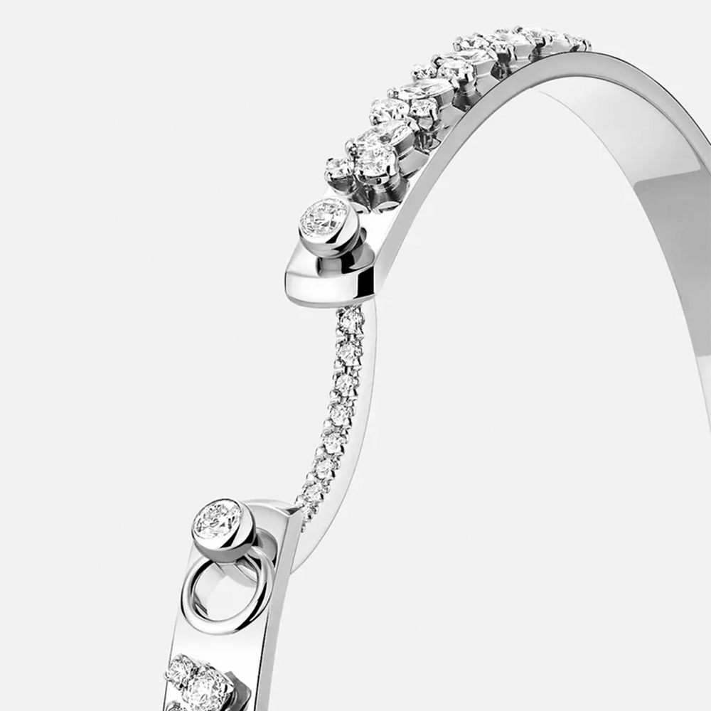 Nouvel Heritage 18k White Gold Mood Under the Stars Diamond Bangle