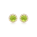 Hamilton Lisette Collection 14k Yellow Gold and 2.50 Total Weight Peridot Diamond Studs