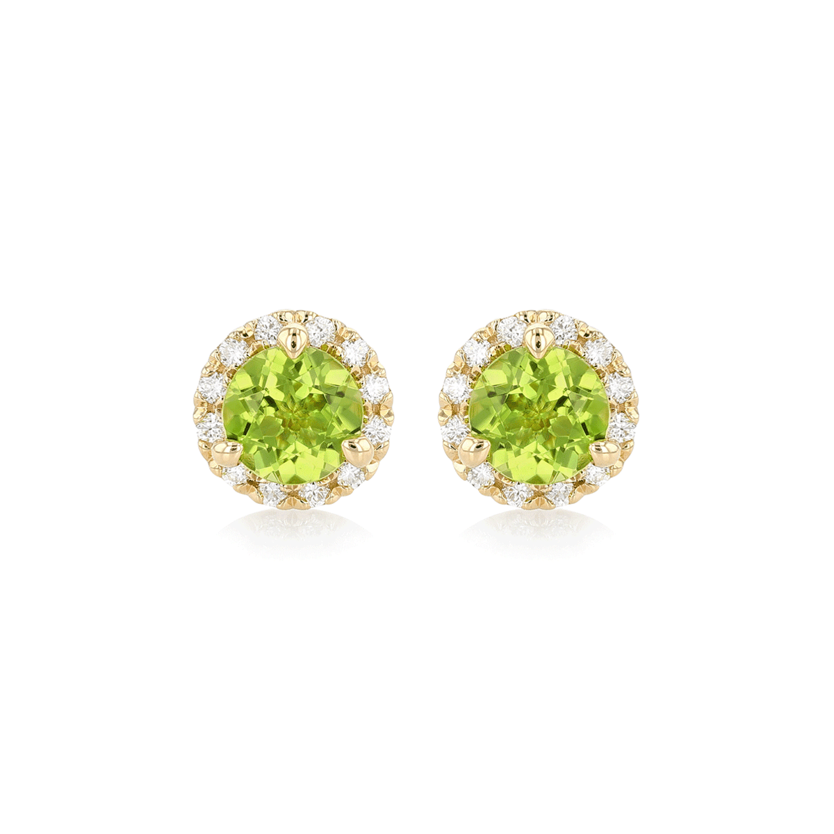 Hamilton Lisette Collection 14k Yellow Gold and 2.50 Total Weight Peridot Diamond Studs