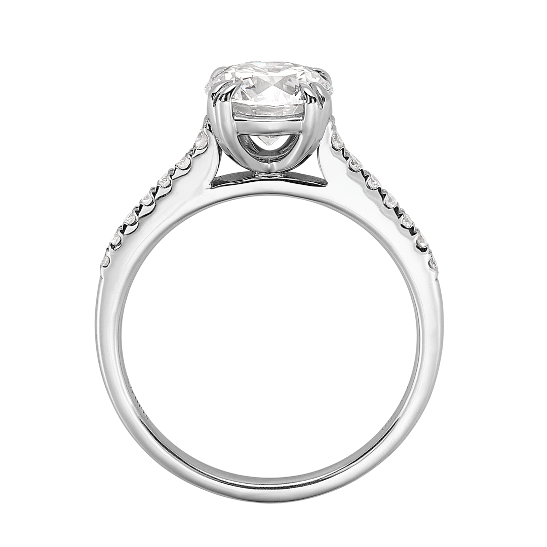 Hamilton Cherish Collection 18k White Gold and 1.00 Total Weight Cushion Cut Diamond Micro Prong Engagement Ring