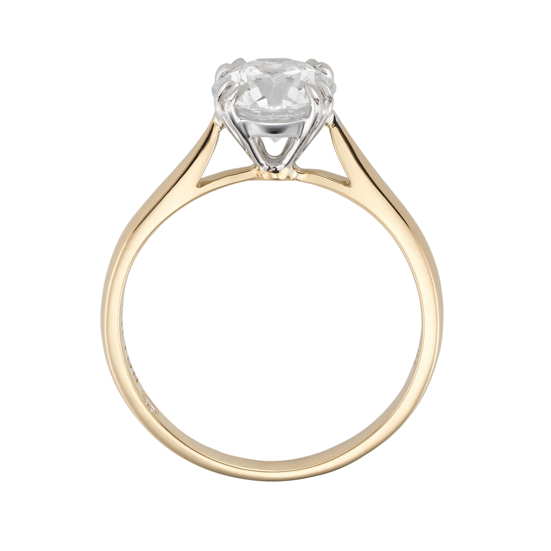 Hamilton Centennial Collection 18k Yellow Gold and Solitaire Engagement Mounting Ring For Round Diamond