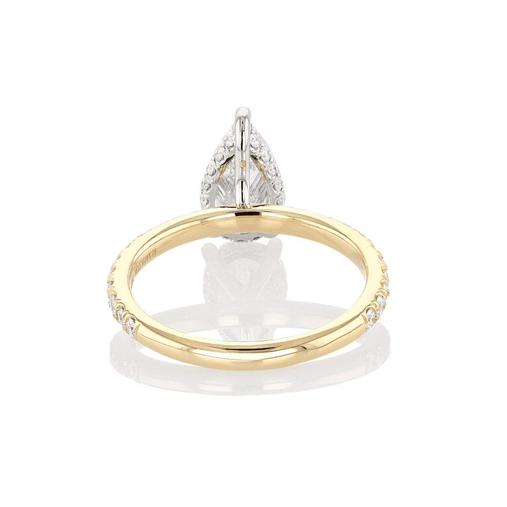 Hamilton Silhouette Platinum 18k Yellow Gold and 1.34 Total Weight Diamond Engagement Ring