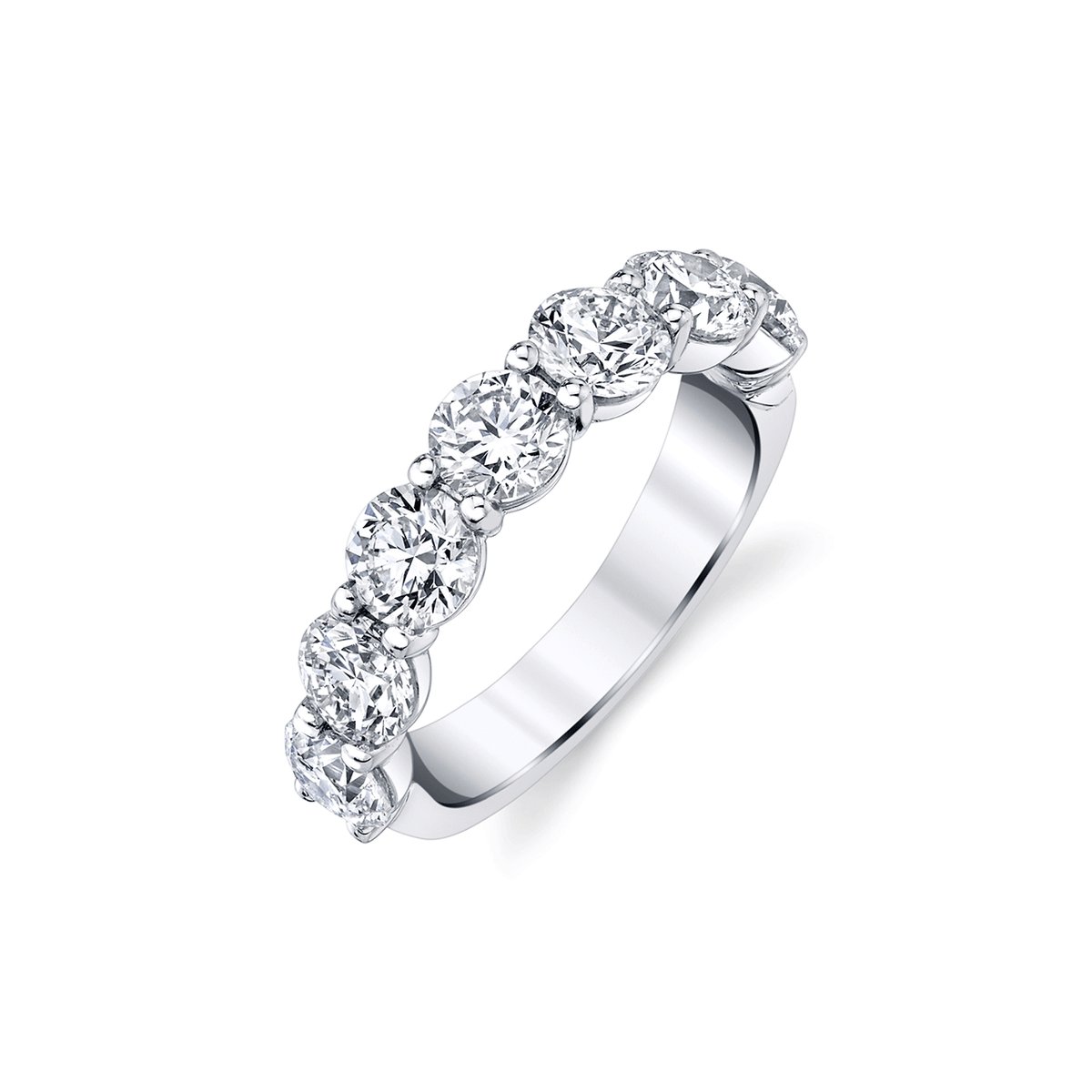 Platinum and Round Diamond 3.51 Total Weight Band