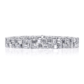 18k White Gold and 23.11 Total Weight Emerald Cut Diamond Bracelet
