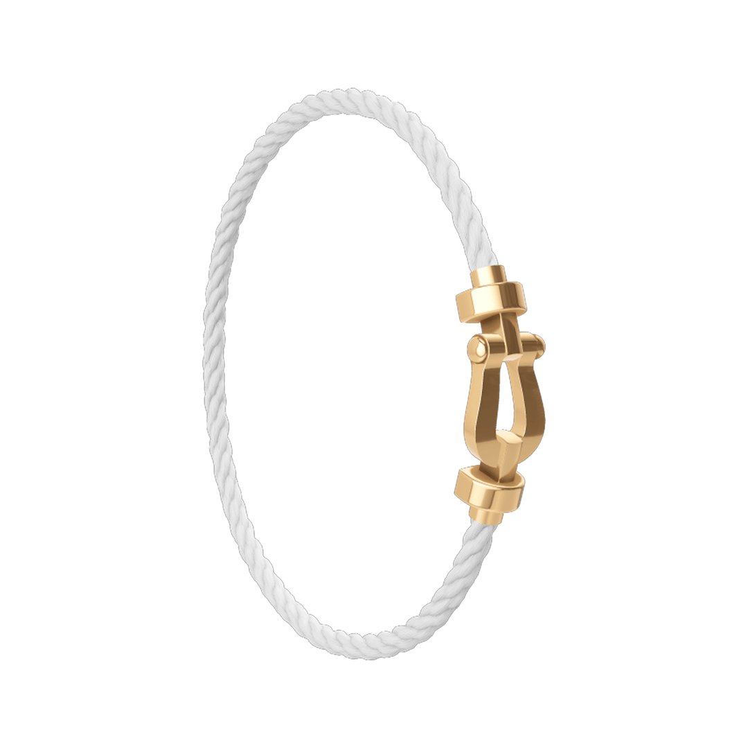 FRED White Cord Bracelet with 18k Yellow Gold MD Buckle, Exclusively at Hamilton Jewelers