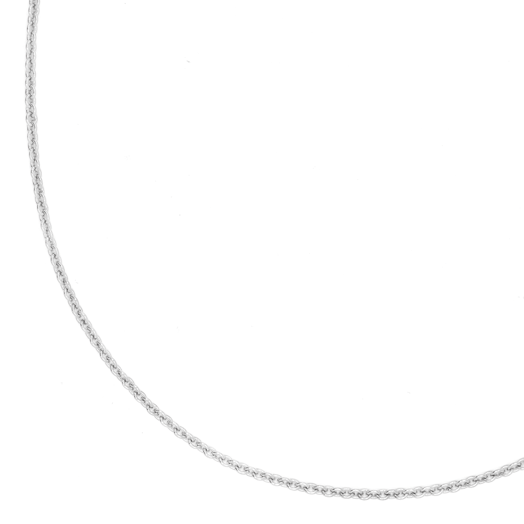 18k White Recycled Gold 1.5mm Cable 18 Inch Necklace