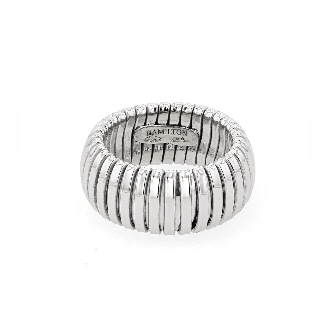 1970's 18k White Gold 10mm Woven Cobra Ring