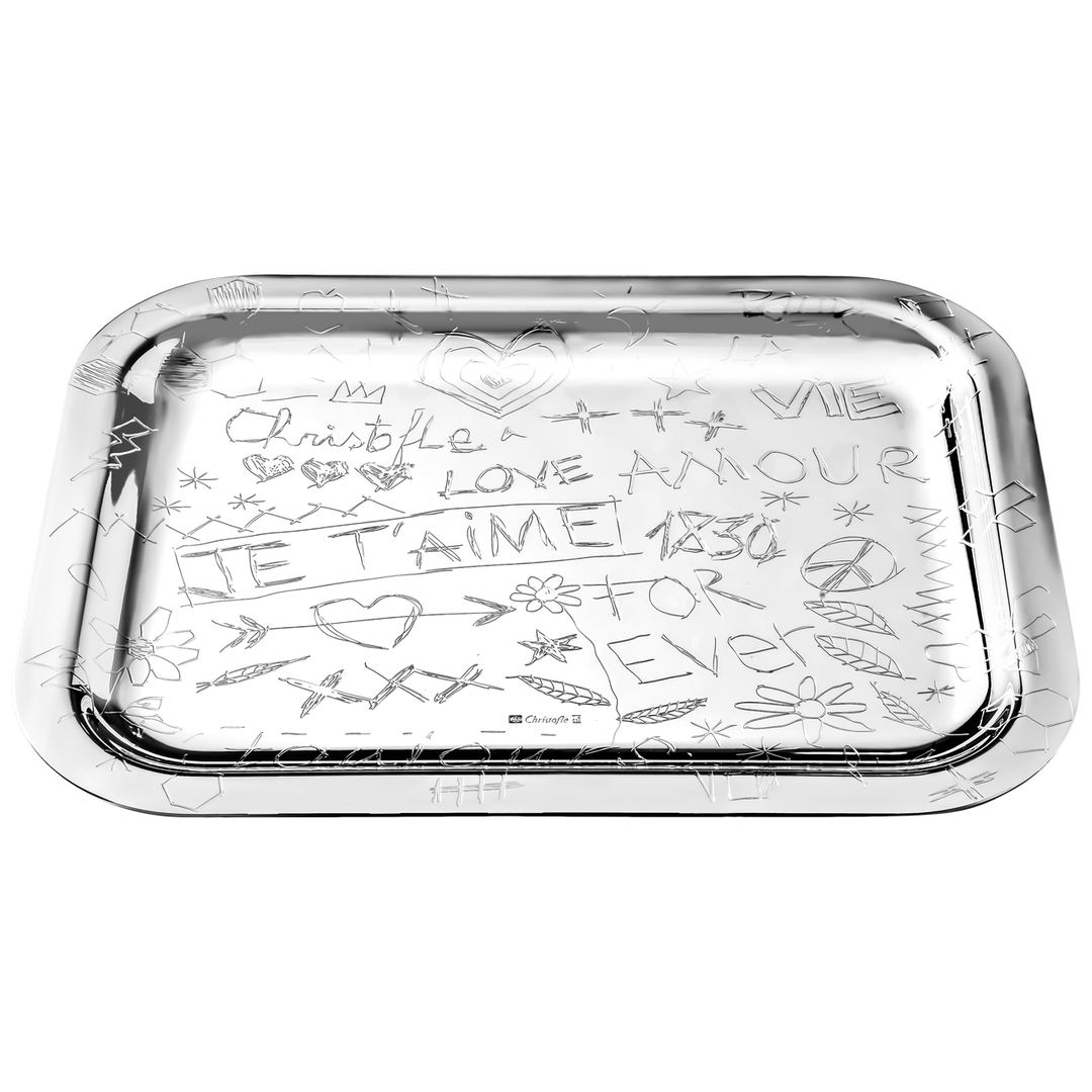 Christofle Silver Plate Graffiti Tray