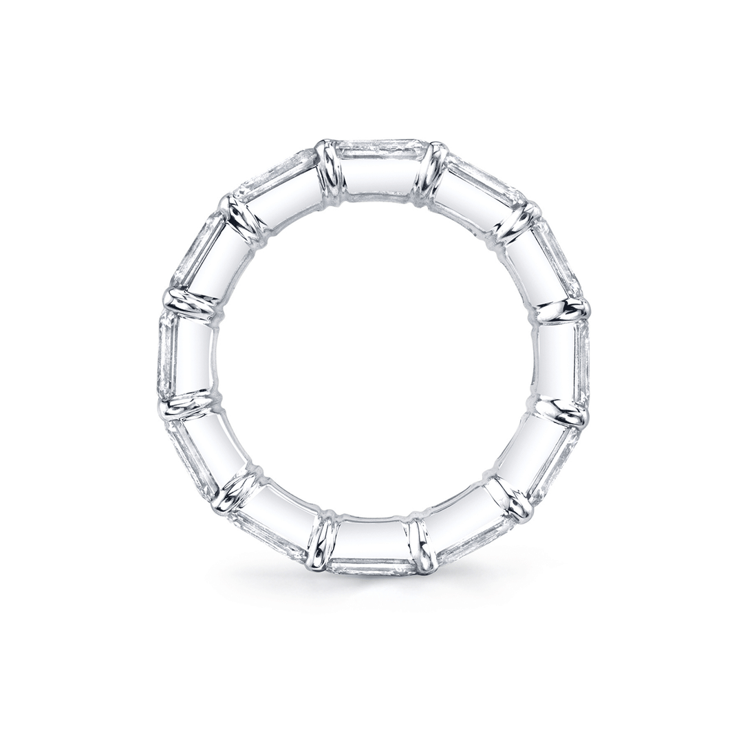Platinum and 3.20 Total Weight Emerald Cut Diamond Eternity Band