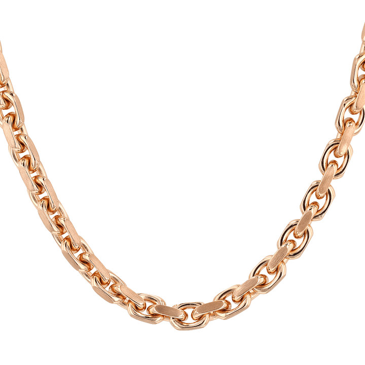 18k Rose Gold 3.9mm Flat Edge Link Necklace 20 Inch