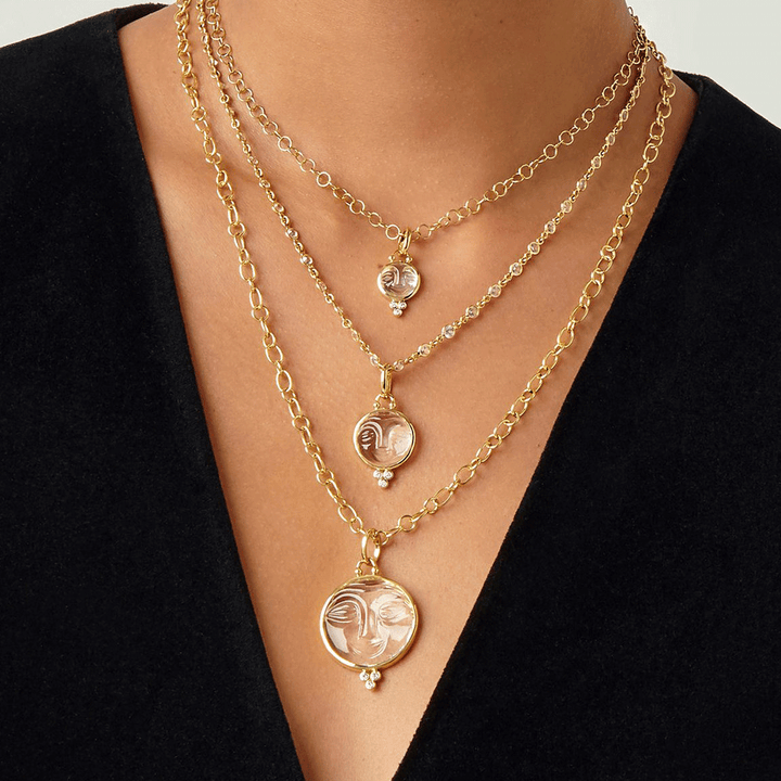 Temple St. Clair 18k Yellow Gold Moonface Pendant Medium