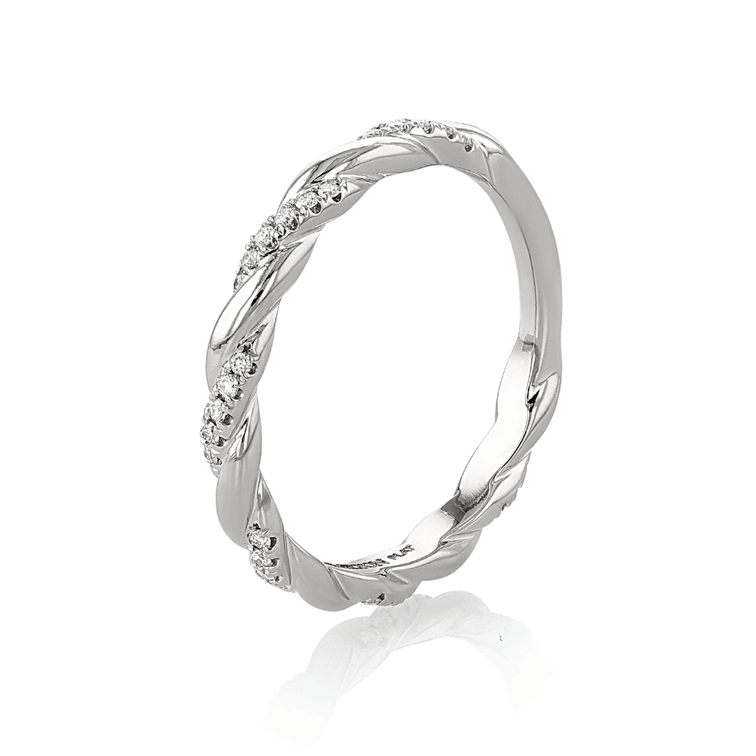 Platinum and .15 Total Weight Diamond Half Twist Band