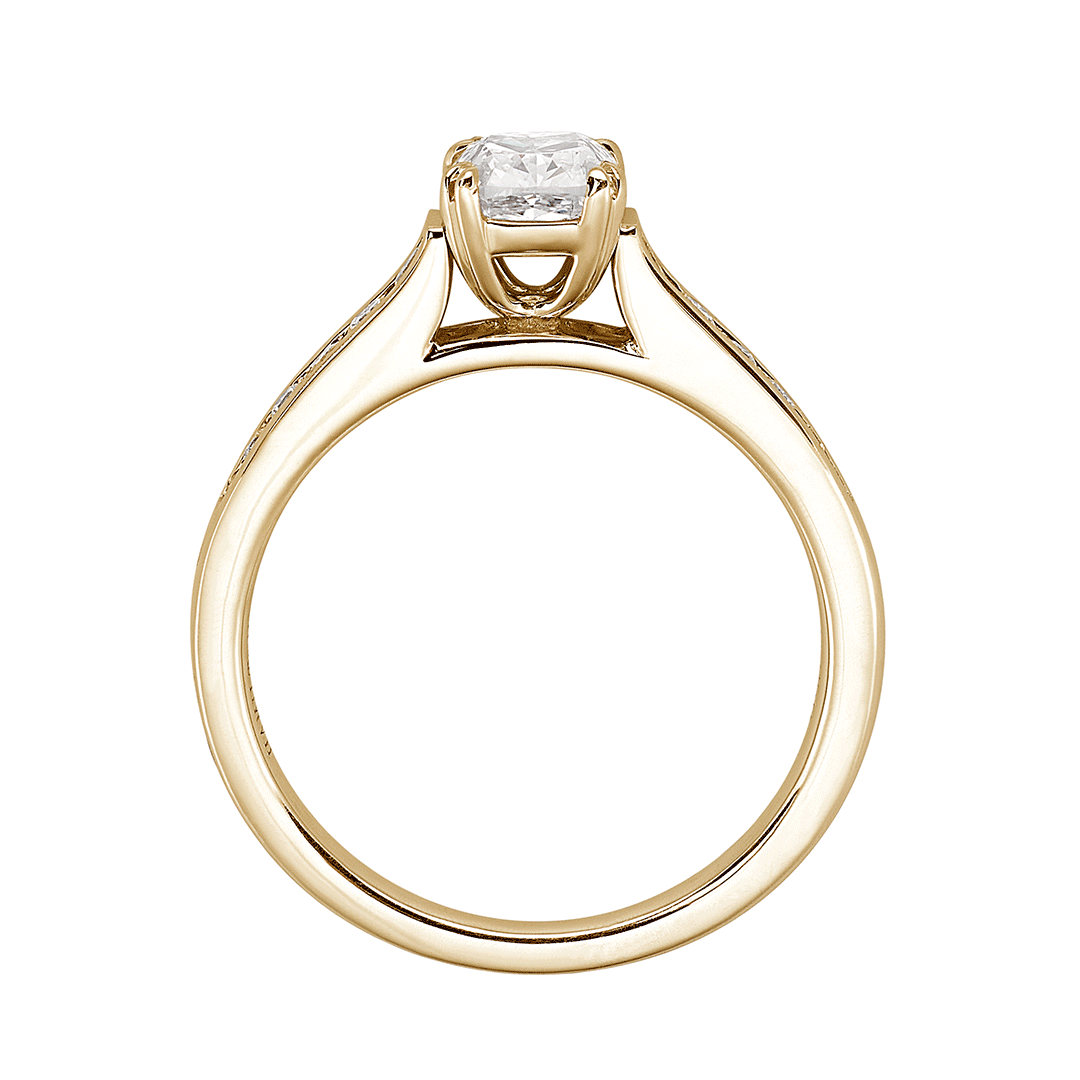 Hamilton Cherish Collection 18k Yellow Gold and 0.21 Total Weight Diamond Channel Set Mounting Ring