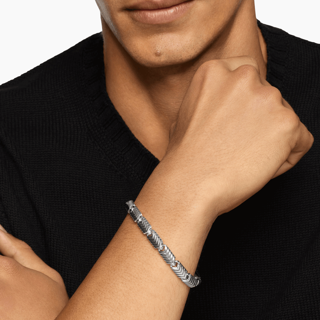 David Yurman Chevron Link Bracelet Sterling Silver, 7.6mm