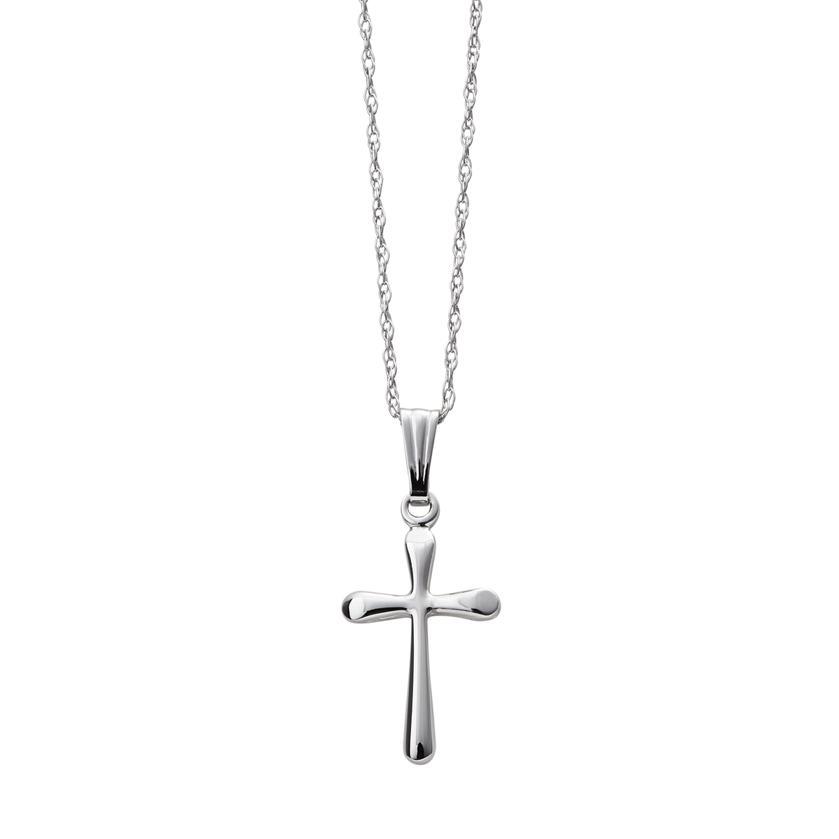 14k White Gold Children's Cross Pendant
