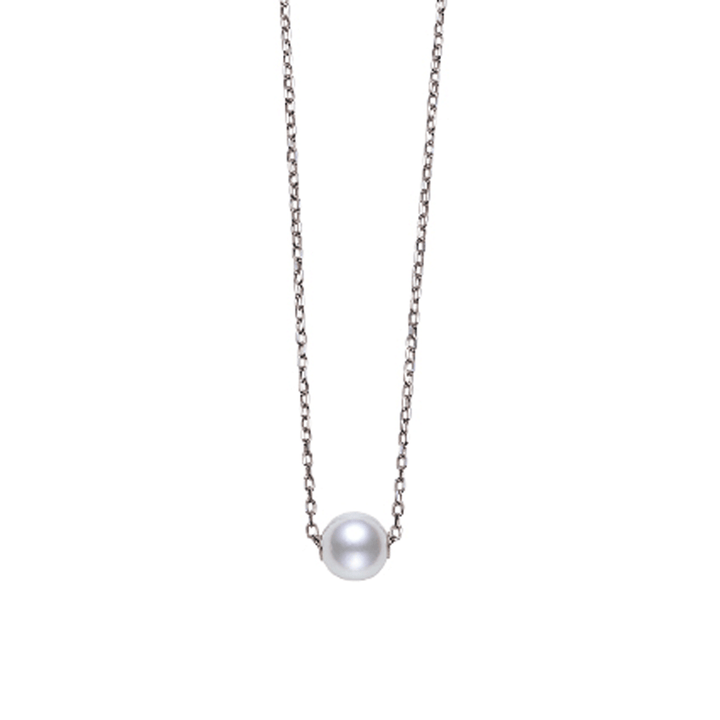 Mikimoto 18k White Gold Akoya Single Pearl Pendant