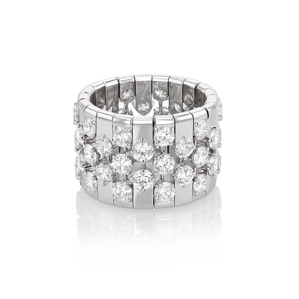 18k White Gold and 6.00 Total Weight Diamond Fashion Band