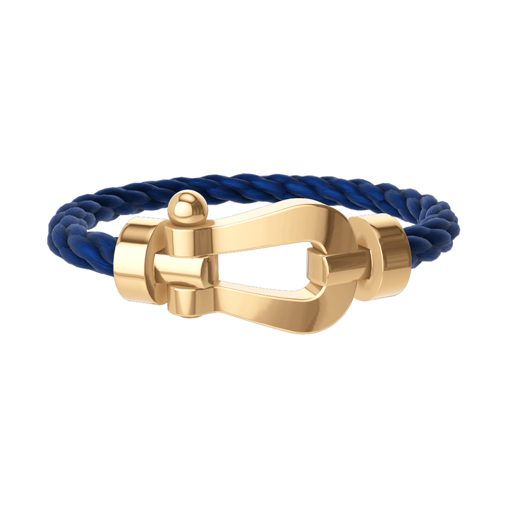 FRED Force 10 Navy Cable with 18k Yellow Gold Extra LG Buckle, Exclusively at Hamilton Jewelers