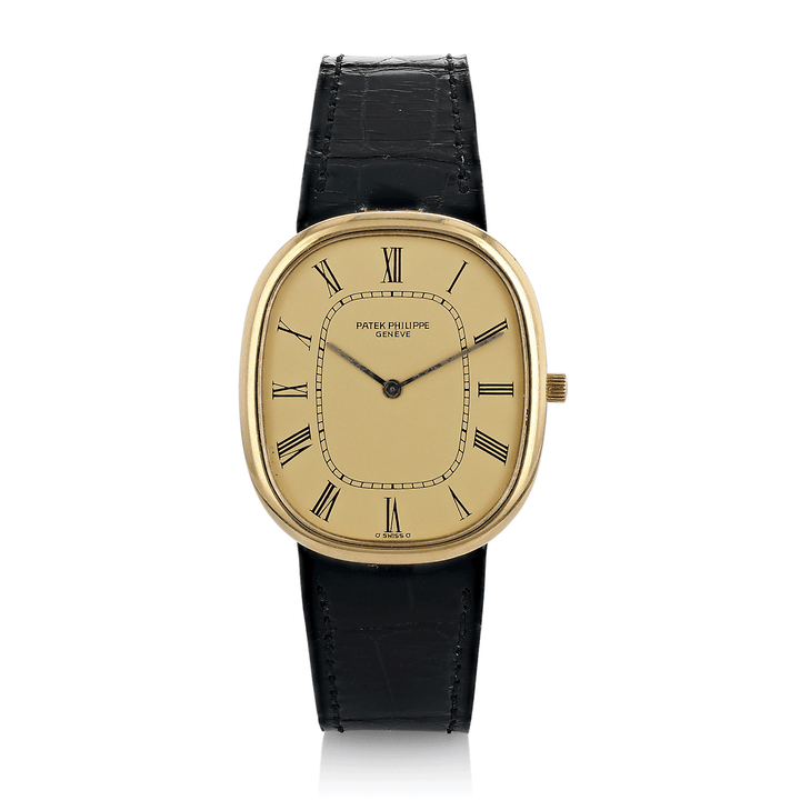 PATEK PHILIPPE ELLIPSE WRISTWATCH WITH GILT DIAL, REF. 3738/100J