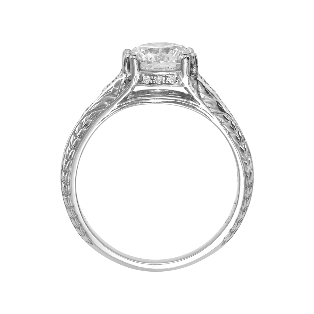 Hamilton 1912 Collection 18k White Gold and 0.09 Total Weight Diamond Engagement Mounting Ring