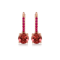 Hamilton Facet Collection 18k Rose Gold and 1.80 Total Weight Pink Tourmaline Ruby Earrings