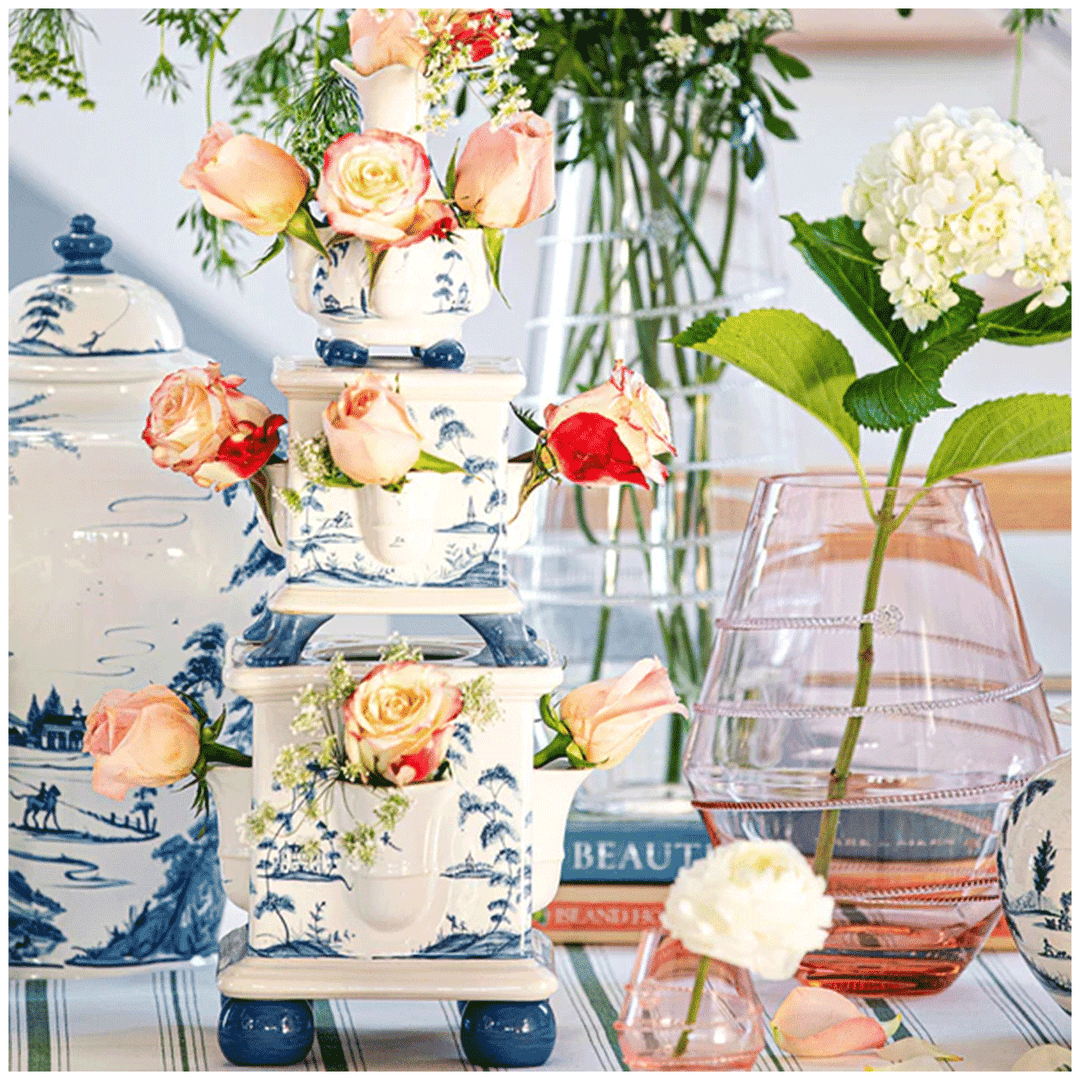 Juliska Country Estate Tulipiere Tower Set 3pc Delft Blue