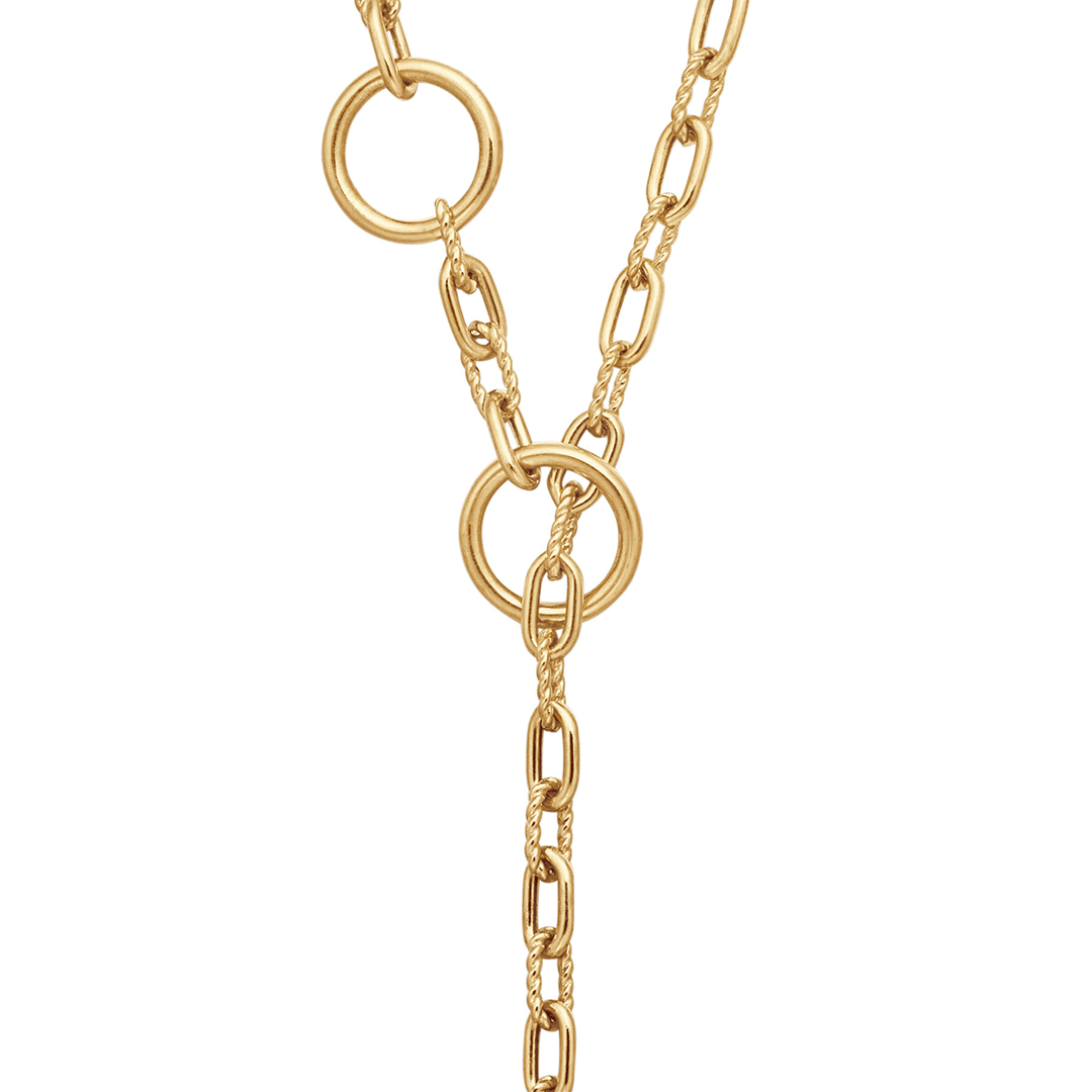 David Yurman Madison Three Ring Chain Necklace in 18k Yellow Gold