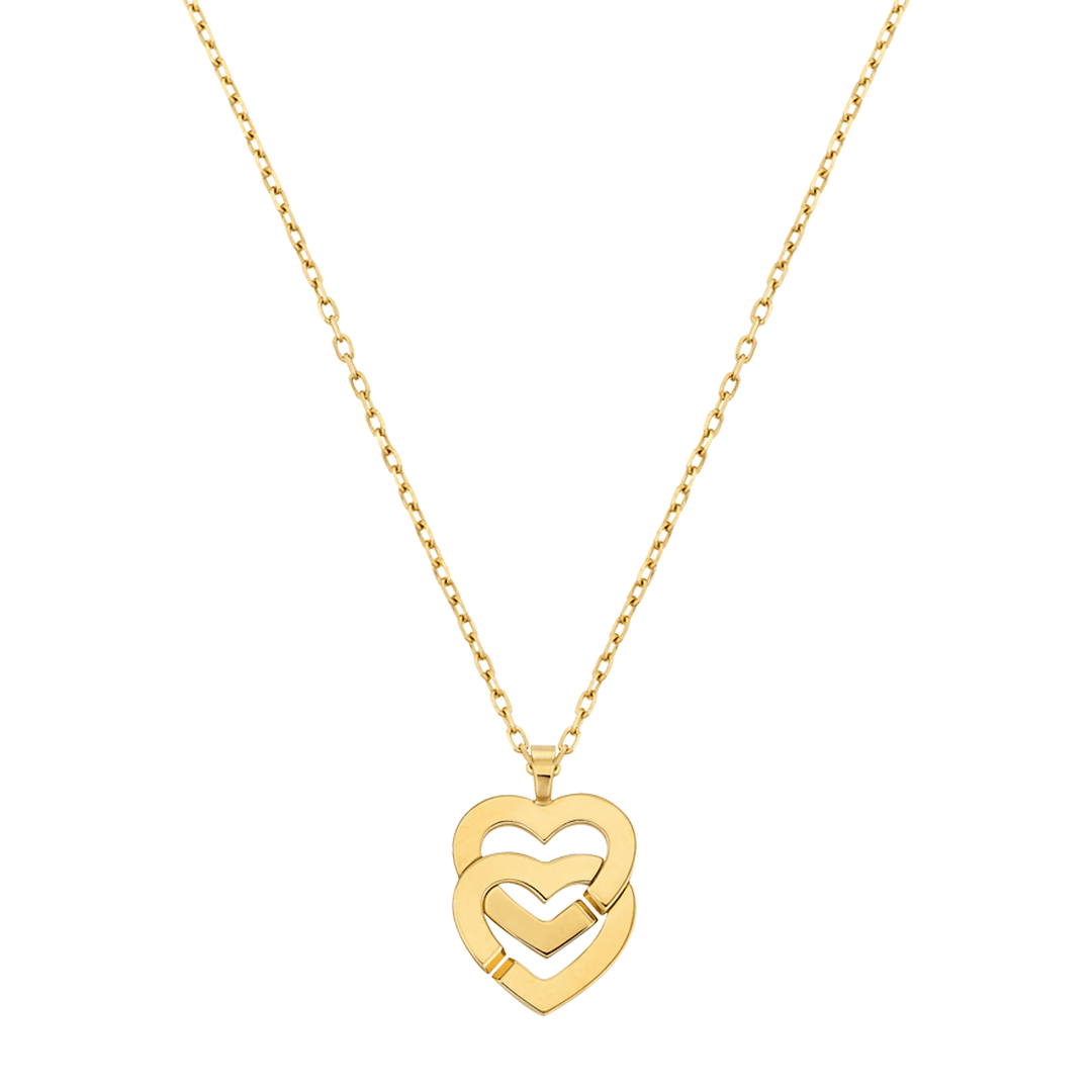 Dinh Van Double Cœurs 18k Yellow Gold R10 Pendant