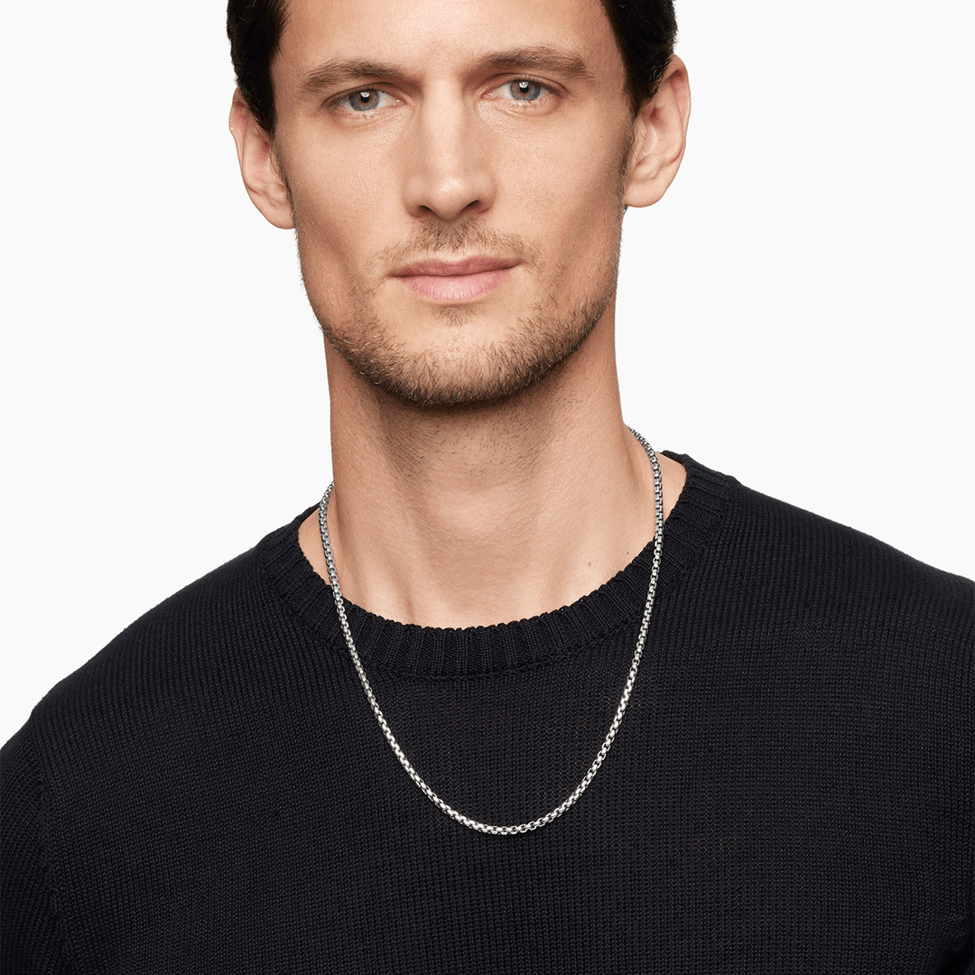 David Yurman Box Chain Necklace Sterling Silver, 3.6mm