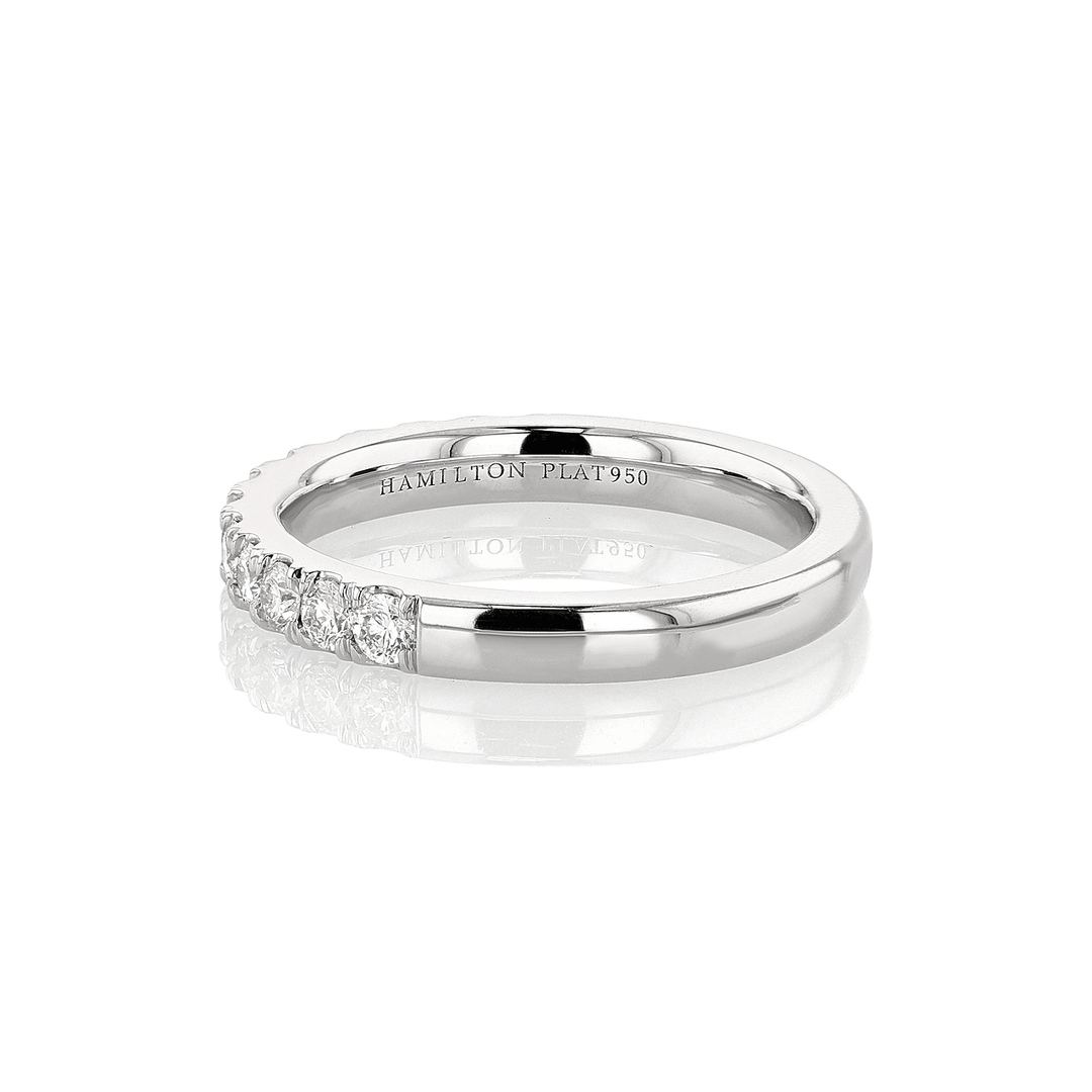 Hamilton Lisette Collection Platinum and 0.50 Total Weight Diamond Half Way Band
