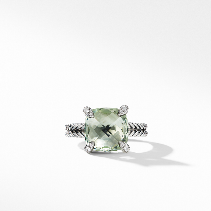 David Yurman Chatelaine® Ring with Prasiolite and Diamonds